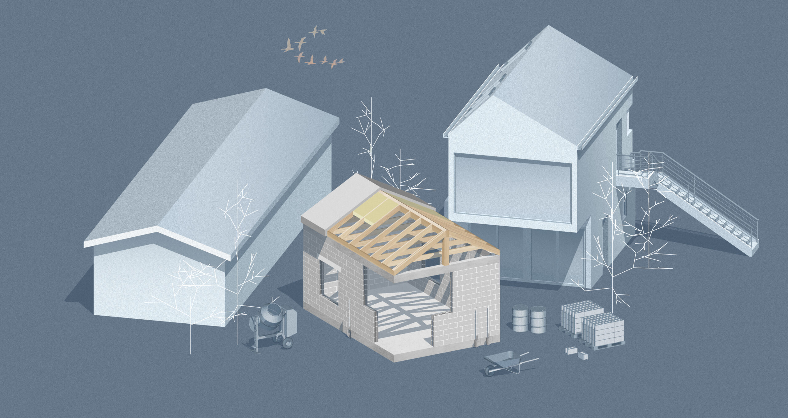 CMU block fire rebuild